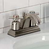 Concord Two-Handle 3-Hole Deck Mount 4" Centerset Bathroom Faucet with Pop-Up Drain