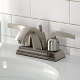 Centurion Two-Handle 3-Hole Deck Mount 4" Centerset Bathroom Faucet with Pop-Up Drain