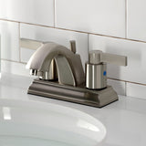 NuvoFusion Two-Handle 3-Hole Deck Mount 4" Centerset Bathroom Faucet with Pop-Up Drain
