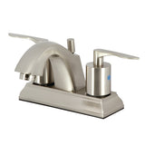 Serena Two-Handle 3-Hole Deck Mount 4" Centerset Bathroom Faucet with Pop-Up Drain