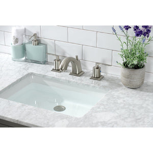 Serena Two-Handle 3-Hole Deck Mount Widespread Bathroom Faucet with Brass Pop-Up Drain