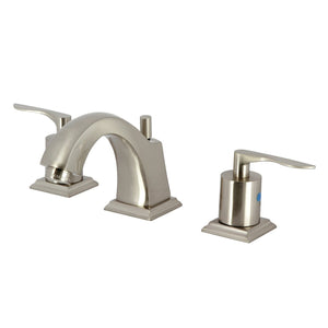 Serena Two-Handle 3-Hole Deck Mount Widespread Bathroom Faucet with Brass Pop-Up Drain
