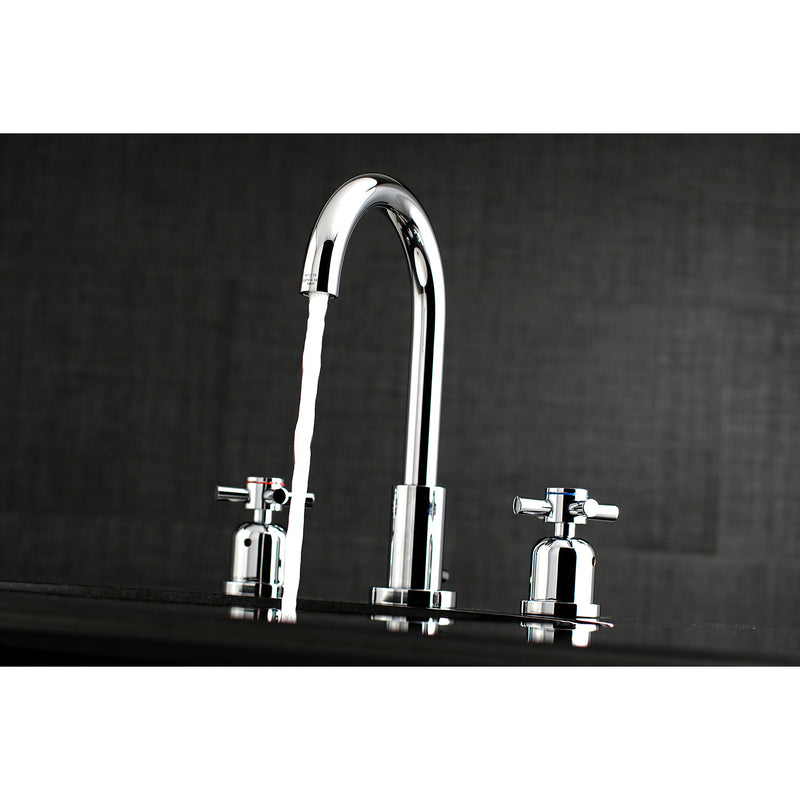 Concord Two-Handle 3-Hole Deck Mount Widespread Bathroom Faucet with Brass Pop-Up Drain