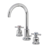 Concord Two-Handle 3-Hole Deck Mount Widespread Bathroom Faucet with Brass Pop-Up Drain