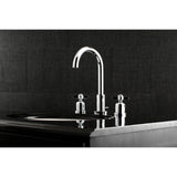 Millennium Two-Handle 3-Hole Deck Mount Widespread Bathroom Faucet with Brass Pop-Up Drain