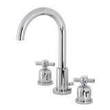 Millennium Two-Handle 3-Hole Deck Mount Widespread Bathroom Faucet with Brass Pop-Up Drain