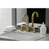 Kaiser Two-Handle 3-Hole Deck Mount Widespread Bathroom Faucet with Pop-Up Drain