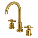 Concord Two-Handle 3-Hole Deck Mount Widespread Bathroom Faucet with Brass Pop-Up Drain