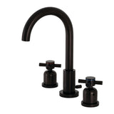 Concord Two-Handle 3-Hole Deck Mount Widespread Bathroom Faucet with Brass Pop-Up Drain