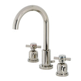 Concord Two-Handle 3-Hole Deck Mount Widespread Bathroom Faucet with Brass Pop-Up Drain