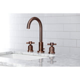 Concord Two-Handle 3-Hole Deck Mount Widespread Bathroom Faucet with Brass Pop-Up Drain