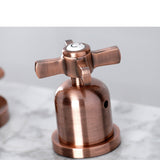 Millennium Two-Handle 3-Hole Deck Mount Widespread Bathroom Faucet with Brass Pop-Up Drain