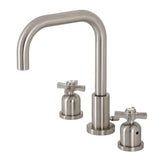 Millennium Two-Handle 3-Hole Deck Mount Widespread Bathroom Faucet with Brass Pop-Up Drain