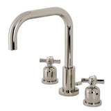 Millennium Two-Handle 3-Hole Deck Mount Widespread Bathroom Faucet with Brass Pop-Up Drain