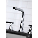 Manhattan Two-Handle 3-Hole Deck Mount Widespread Bathroom Faucet with Pop-Up Drain