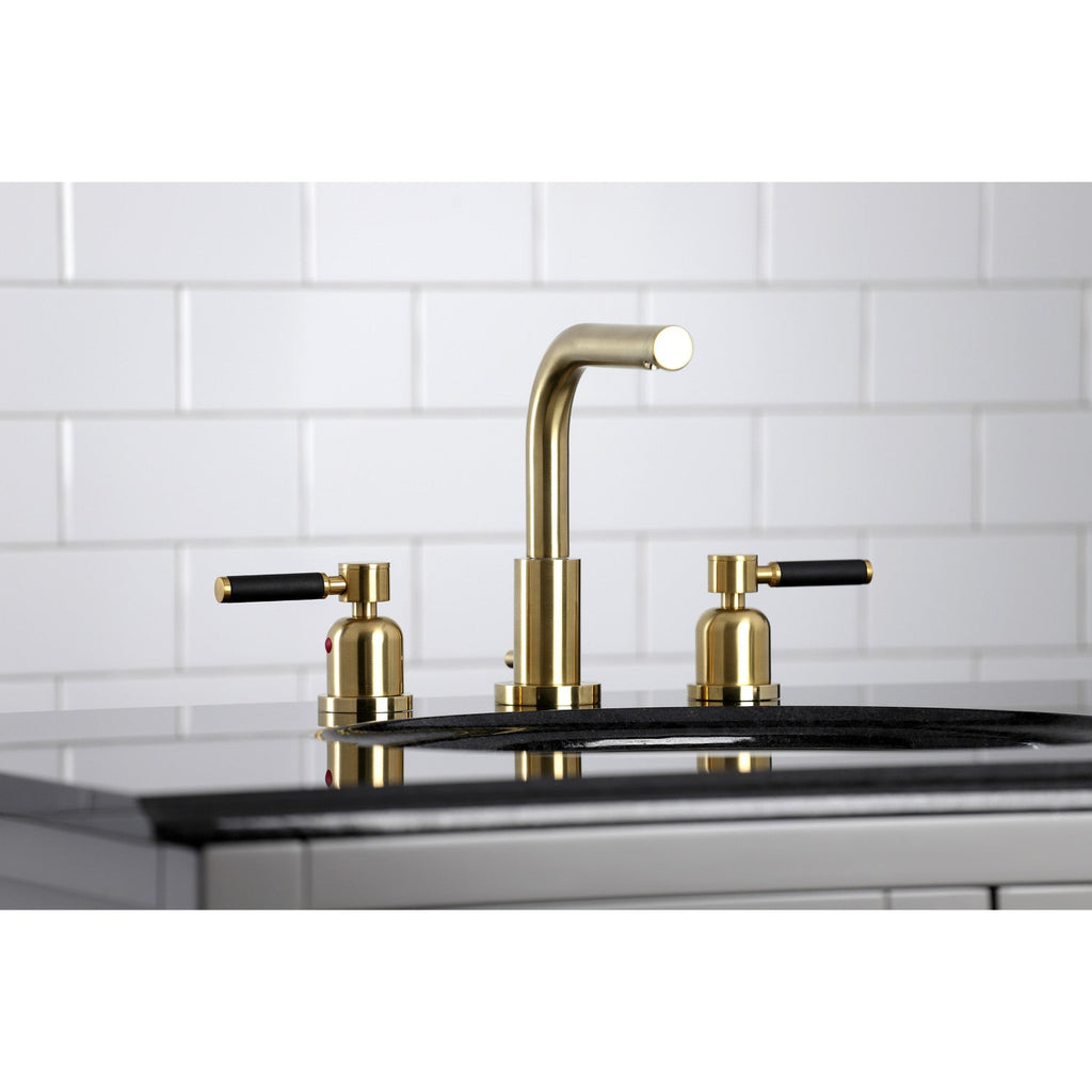 Kaiser Two-Handle 3-Hole Deck Mount Widespread Bathroom Faucet with Pop-Up Drain