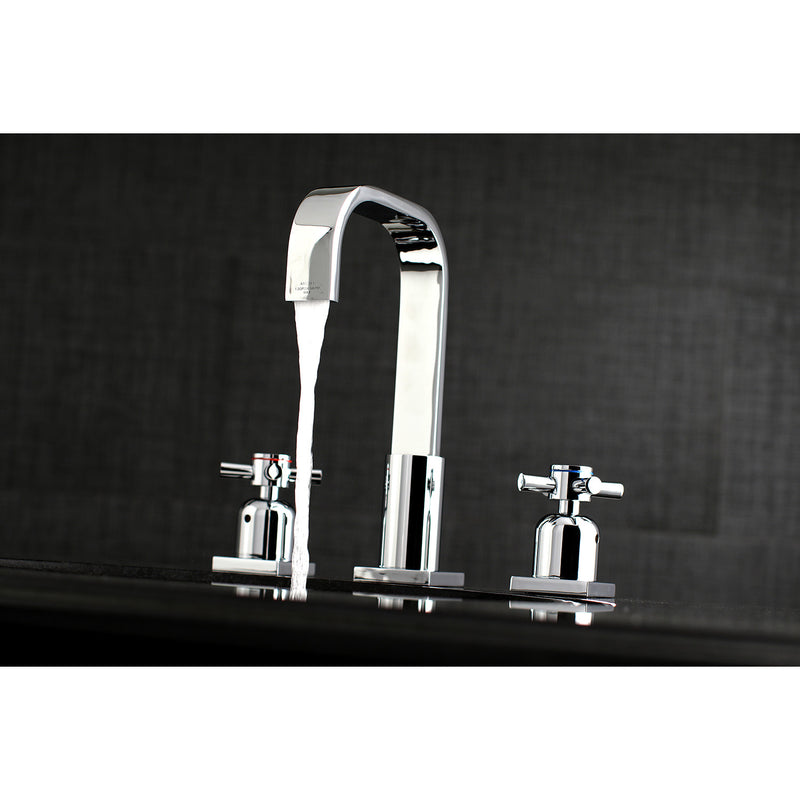 Concord Two-Handle 3-Hole Deck Mount Widespread Bathroom Faucet with Retail Pop-Up Drain