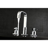 Millennium Two-Handle 3-Hole Deck Mount Widespread Bathroom Faucet with Retail Pop-Up Drain