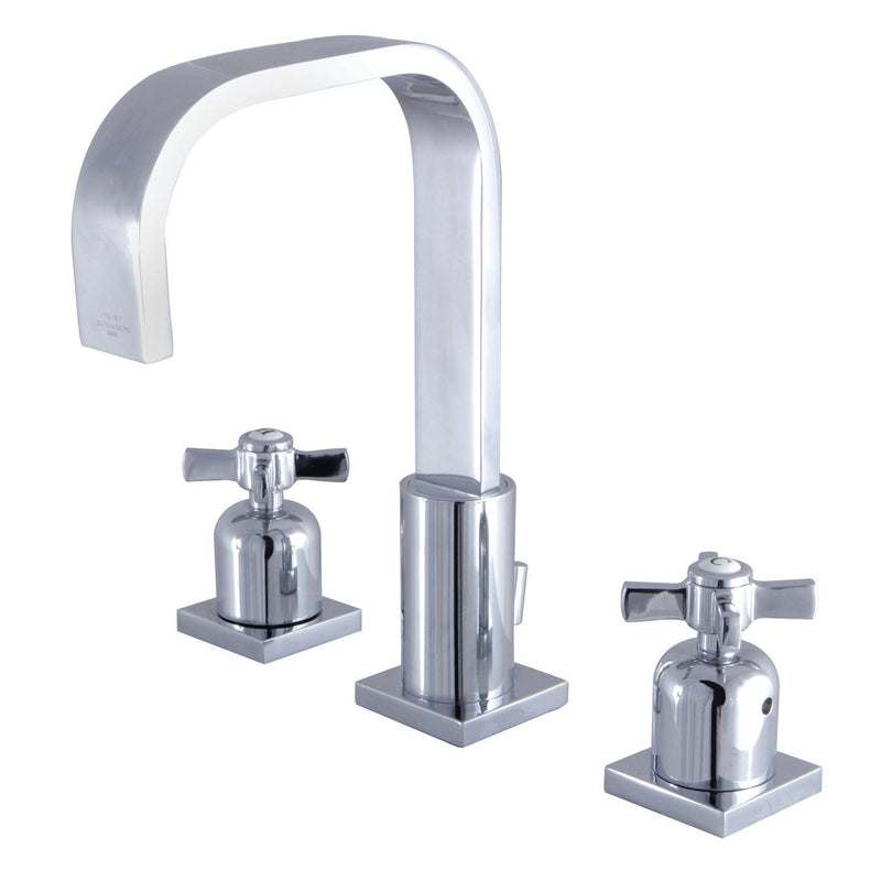 Millennium Two-Handle 3-Hole Deck Mount Widespread Bathroom Faucet with Retail Pop-Up Drain