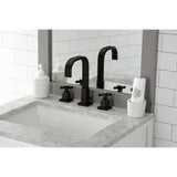 Millennium Two-Handle 3-Hole Deck Mount Widespread Bathroom Faucet with Retail Pop-Up Drain