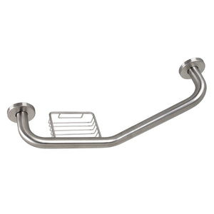 Meridian 10-Inch x 12-Inch Angled Grab Bar with Soap Holder