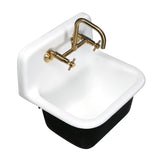 Petra Galley 22-Inch Cast Iron Wall Mount 2-Hole Single Bowl Kitchen Sink