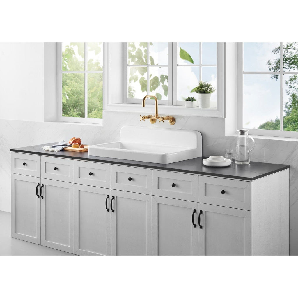 Petra Galley 33-Inch x 19-Inch Cast Iron Wall Mount Kitchen Sink