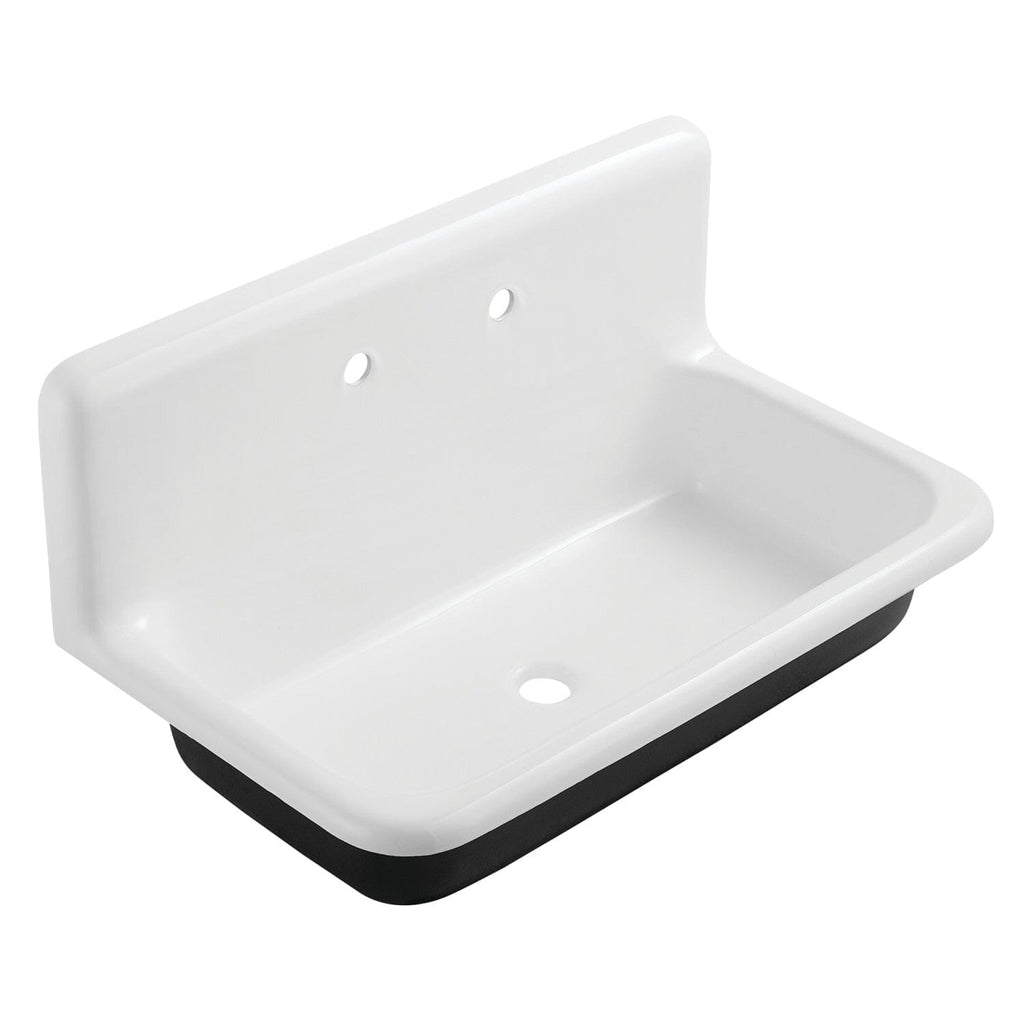 Towne 36-Inch Cast Iron Wall Mount 2-Hole Single Bowl Utility Sink
