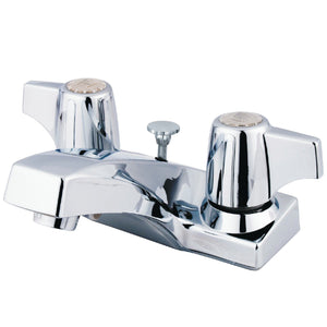 Columbia Double-Handle 3-Hole Deck Mount 4-Inch Centerset Bathroom Faucet with Brass Pop-Up