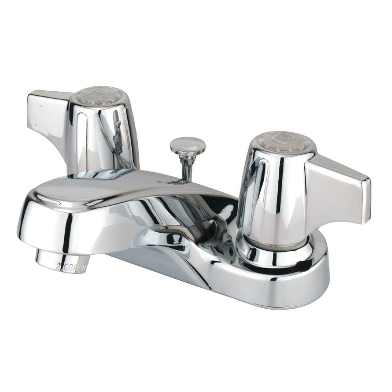 Americana Double-Handle 3-Hole Deck Mount 4-Inch Centerset Bathroom Faucet with Brass Pop-Up