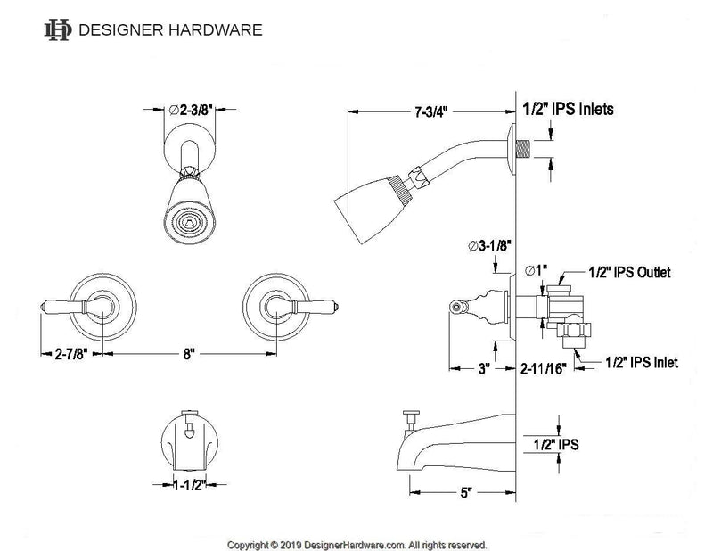 Magellan Double-Handle Tub and Shower Faucet