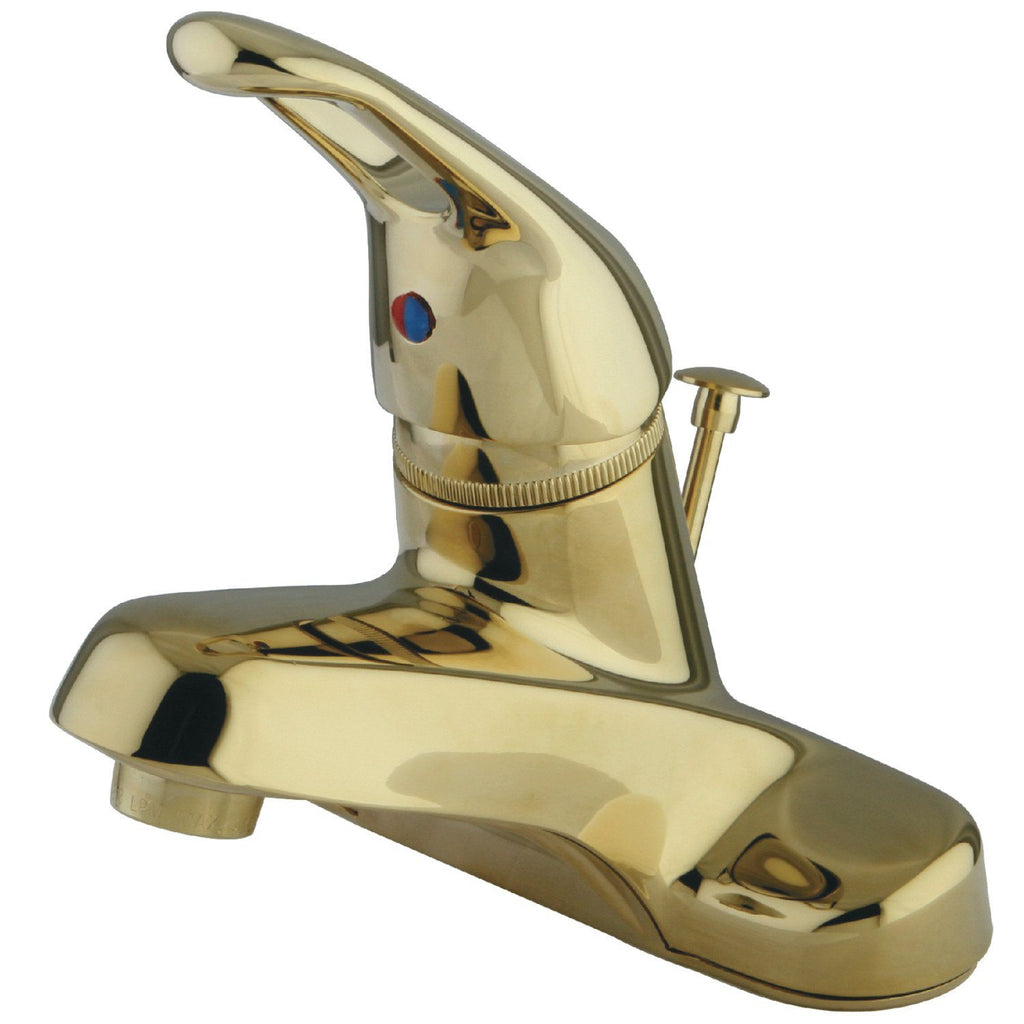Wyndham Single-Handle 3-Hole Deck Mount 4" Centerset Bathroom Faucet with Brass Pop-Up