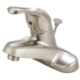 Wyndham Single-Handle 3-Hole Deck Mount 4" Centerset Bathroom Faucet with Brass Pop-Up