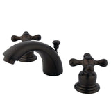 Magellan Two-Handle 3-Hole Deck Mount Mini-Widespread Bathroom Faucet with Plastic Pop-Up