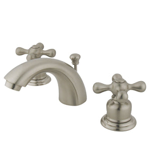 Magellan Two-Handle 3-Hole Deck Mount Mini-Widespread Bathroom Faucet with Plastic Pop-Up