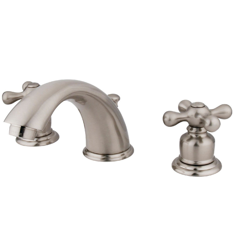 Victorian Two-Handle 3-Hole Deck Mount Widespread Bathroom Faucet with Pop-Up Drain