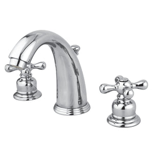 Victorian Two-Handle 3-Hole Deck Mount Widespread Bathroom Faucet with Plastic Pop-Up