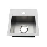 Uptowne 15-Inch Stainless Steel Undermount or Drop-In 1-Hole Single Bowl Dual-Mount Kitchen Sink