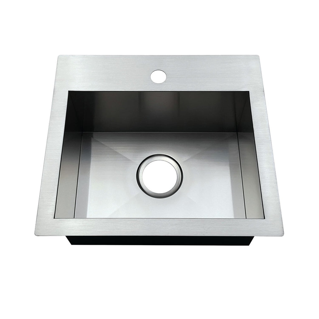 Uptowne 19-Inch Stainless Steel Undermount or Drop-In 1-Hole Single Bowl Dual-Mount Kitchen Sink