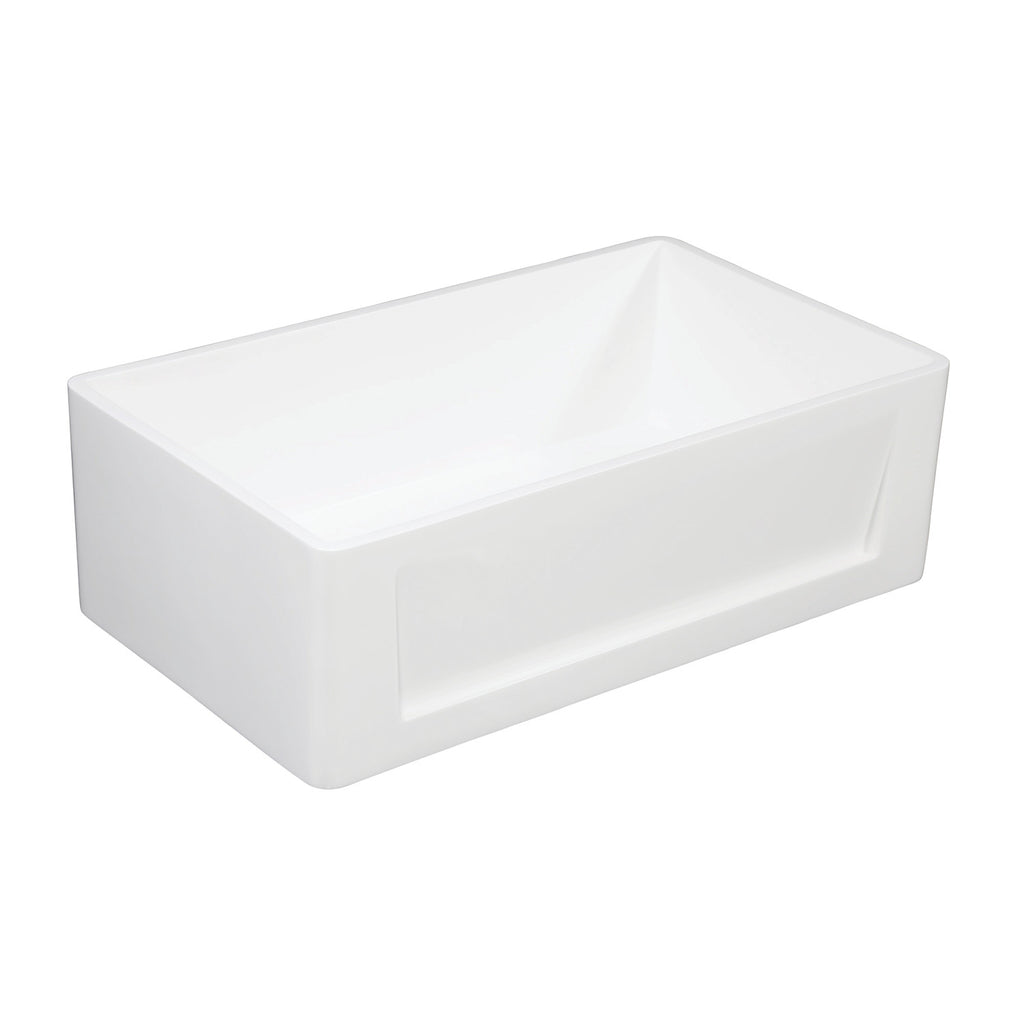 Arcticstone 30-Inch Solid Surface White Stone Apron-Front Single Bowl Farmhouse Kitchen Sink