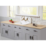 Arcticstone 24-Inch Solid Surface White Stone Apron-Front 2-Hole Single Bowl Top-Mount Kitchen Sink