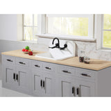 Arcticstone 24-Inch Solid Surface White Stone Apron-Front 2-Hole Single Bowl Top-Mount Kitchen Sink