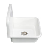 Arcticstone 24-Inch Solid Surface White Stone Apron-Front 2-Hole Single Bowl Top-Mount Kitchen Sink