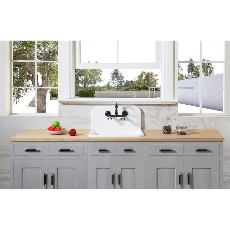 Arcticstone 24-Inch Solid Surface White Stone Single Bowl Top-Mount Kitchen Sink with Backsplash and Strainer