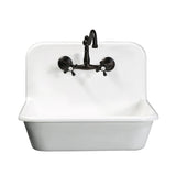 Arcticstone 24-Inch Solid Surface White Stone Apron-Front 2-Hole Single Bowl Top-Mount Kitchen Sink