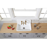 Arcticstone 30-Inch Solid Surface White Stone Apron-Front 2-Hole Single Bowl Top-Mount Kitchen Sink