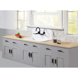 Arcticstone 30-Inch Solid Surface White Stone Apron-Front 2-Hole Single Bowl Top-Mount Kitchen Sink