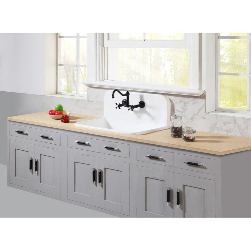 Arcticstone 30-Inch Solid Surface White Stone Single Bowl Top-Mount Kitchen Sink with Backsplash and Strainer
