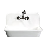 Arcticstone 30-Inch Solid Surface White Stone Apron-Front 2-Hole Single Bowl Top-Mount Kitchen Sink