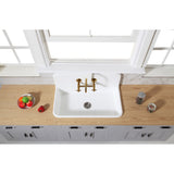 Arcticstone 36-Inch Solid Surface White Stone Apron-Front 2-Hole Single Bowl Top-Mount Kitchen Sink